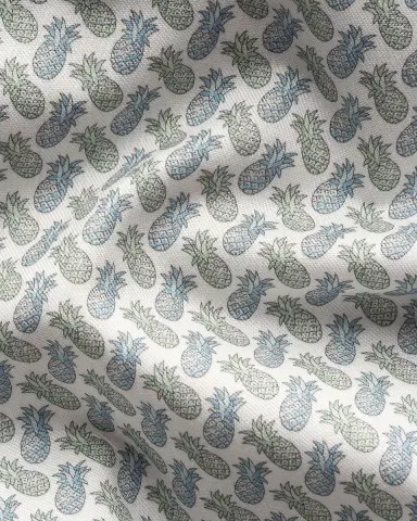 Eton Men 's Pineapple-Print Cotton Twill Contemporary-Fit Dress Shirt | Thumbnail 2 Eton Men 's Pineapple-Print Cotton Twill Contemporary-Fit Dress Shirt | Thumbnail 2