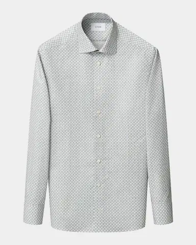 Eton Men 's Pineapple-Print Cotton Twill Contemporary-Fit Dress Shirt | Thumbnail 3 Eton Men 's Pineapple-Print Cotton Twill Contemporary-Fit Dress Shirt | Thumbnail 3