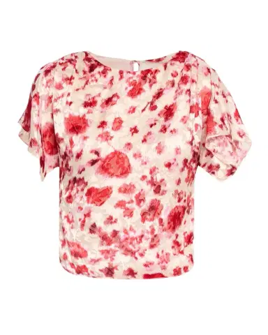 Isabel Marant Hervane Floral Devoré Silk Georgette Flutter-Sleeve Top | Thumbnail 1 Isabel Marant Hervane Floral Devoré Silk Georgette Flutter-Sleeve Top | Thumbnail 1