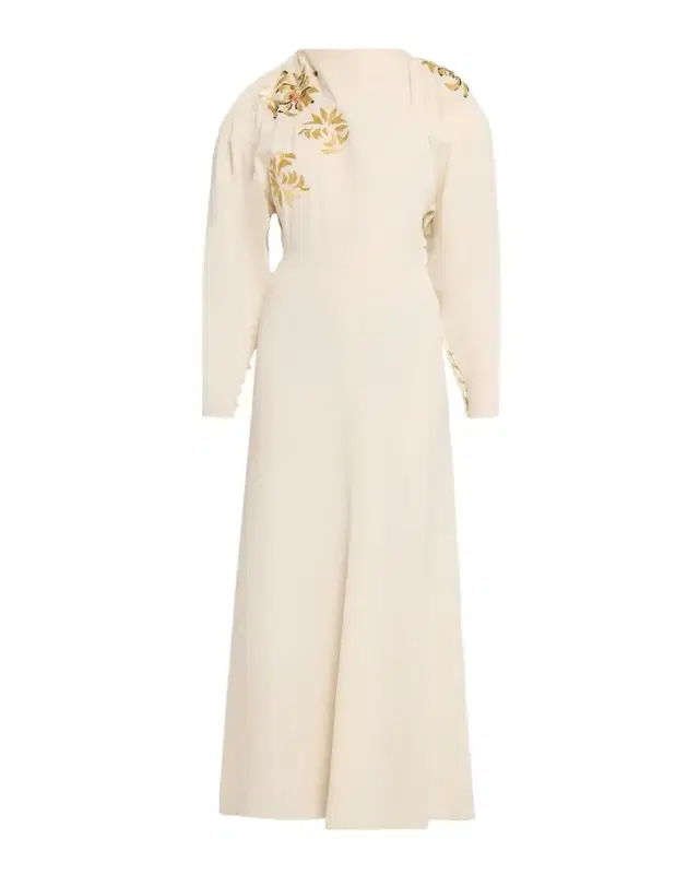 Isabel Marant Samsha Embellished Crepe Long-Sleeve Maxi Dress