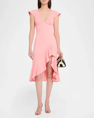 Stella McCartney V-Neck Cap-Sleeve Ruffled Dress | Thumbnail 2 Stella McCartney V-Neck Cap-Sleeve Ruffled Dress | Thumbnail 2