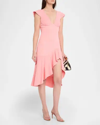Stella McCartney V-Neck Cap-Sleeve Ruffled Dress | Thumbnail 4 Stella McCartney V-Neck Cap-Sleeve Ruffled Dress | Thumbnail 4