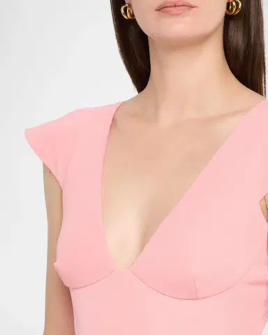 Stella McCartney V-Neck Cap-Sleeve Ruffled Dress | Thumbnail 5 Stella McCartney V-Neck Cap-Sleeve Ruffled Dress | Thumbnail 5