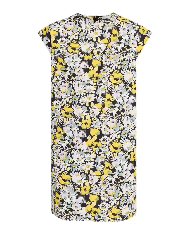 Marni Pop Flowers-Print Cotton Poplin Mini Shift Dress