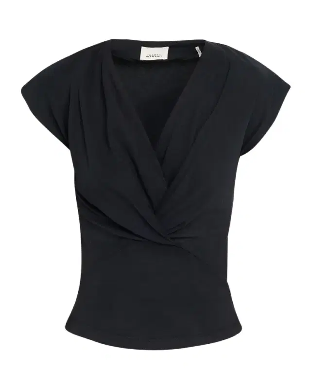 Isabel Marant Nadrine Gathered V-Neck Cotton T-Shirt