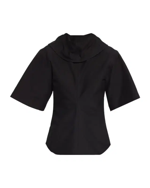 Bottega Veneta Cotton Foldover Collar Short-Sleeve Top