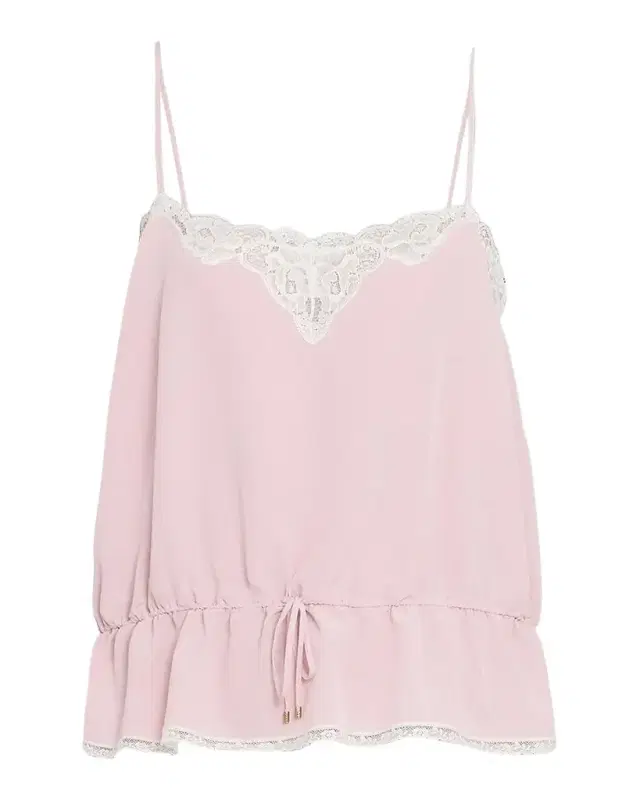 Chloe Lace-Trim Silk Camisole