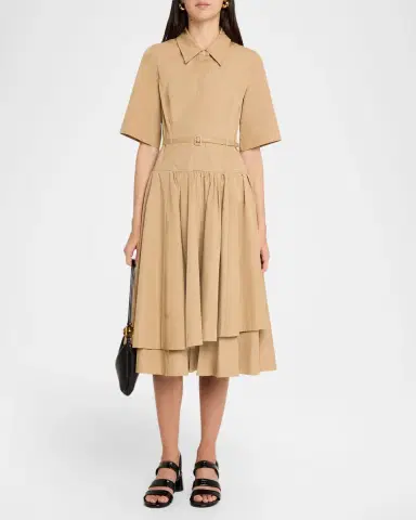 Co Short-Sleeve Belted A-line Dress | Thumbnail 2 Co Short-Sleeve Belted A-line Dress | Thumbnail 2