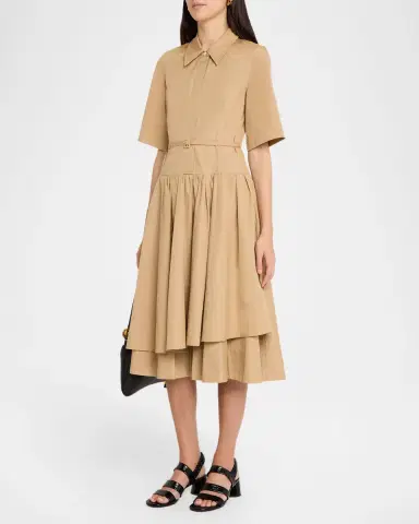 Co Short-Sleeve Belted A-line Dress | Thumbnail 4 Co Short-Sleeve Belted A-line Dress | Thumbnail 4