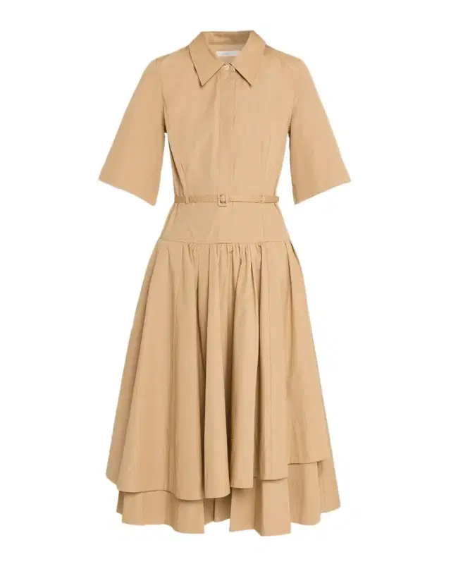 Co Short-Sleeve Belted A-line Dress
