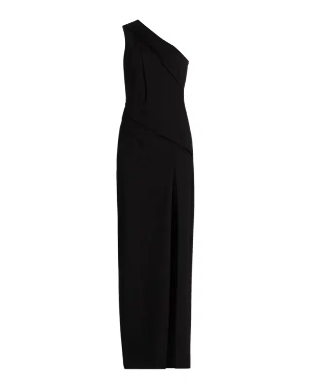 Black Halo Arliss One-Shoulder Crepe Gown