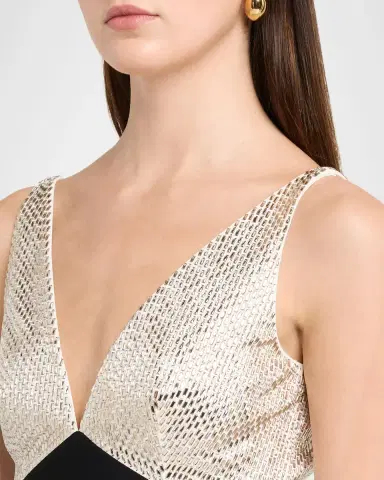 Roland Mouret Embellished V-Neck Gown With Capelet | Thumbnail 5