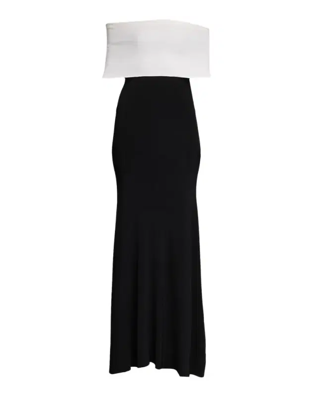 Roland Mouret Off-The-Shoulder Knit Trumpet Gown