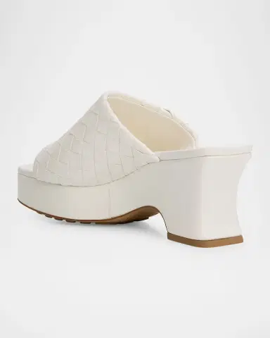 Bottega Veneta 70mm Rosita Intrecciato Leather Wedge Mules | Thumbnail 4