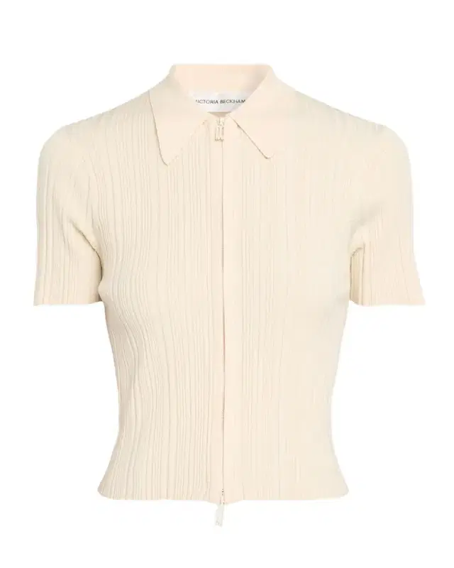 Victoria Beckham Ribbed Polo Top