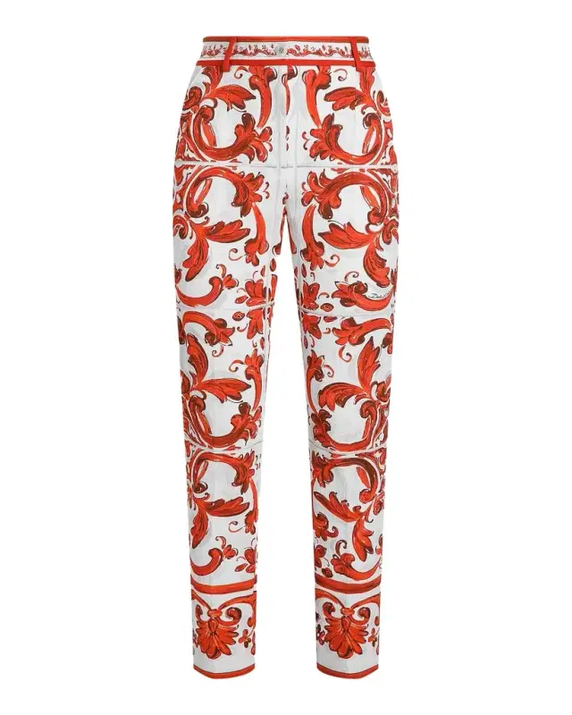 Dolce & Gabbana Majolica-Print Brocade Crop Pants