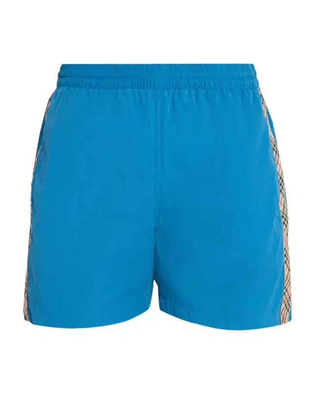 Burberry Men 's Check-Trim Nylon Swim Trunks