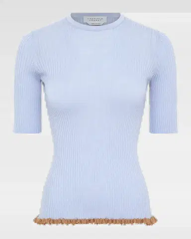 Gabriela Hearst Mireya Ruffle-Trim Ribbed Top | Thumbnail 2 Gabriela Hearst Mireya Ruffle-Trim Ribbed Top | Thumbnail 2