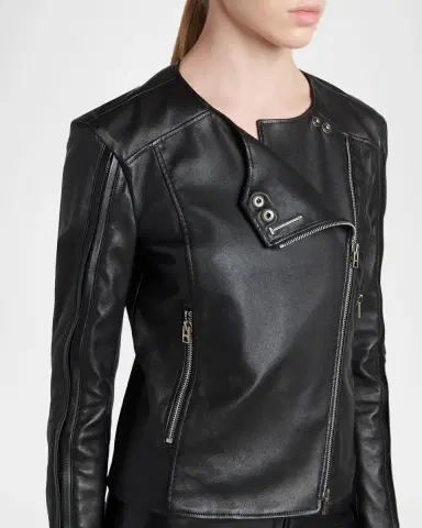 Tom Ford Collarless Leather Moto Jacket | Thumbnail 5