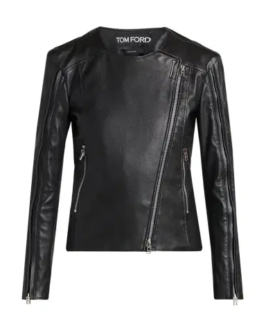 Tom Ford Collarless Leather Moto Jacket | Thumbnail 1