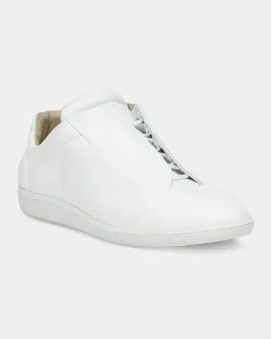 Maison Margiela Men 's Future Soft Calfskin Mid-Top Sneakers | Thumbnail 4 Maison Margiela Men 's Future Soft Calfskin Mid-Top Sneakers | Thumbnail 4