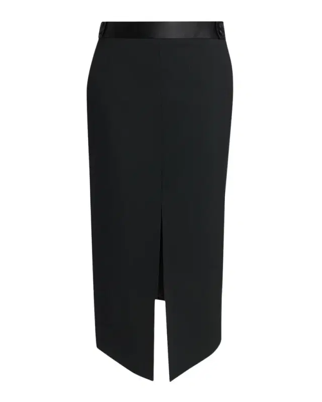 TOM FORD Center-Slit Long Wool Skirt