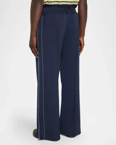 Marni Men 's Wool Stretch Wide-Leg Pintuck Trousers | Thumbnail 3
