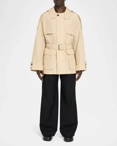 Marni Men 's Belted Short Trench Coat | Thumbnail 2