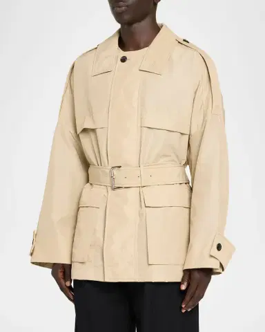 Marni Men 's Belted Short Trench Coat | Thumbnail 4