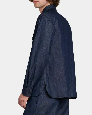 Jil Sander Men's Chambray Button-Front Utility Shirt | Thumbnail 3 Jil Sander Men's Chambray Button-Front Utility Shirt | Thumbnail 3