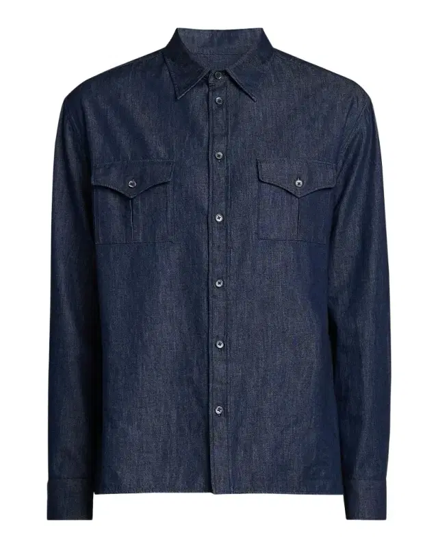 Jil Sander Men 's Chambray Button-Front Utility Shirt