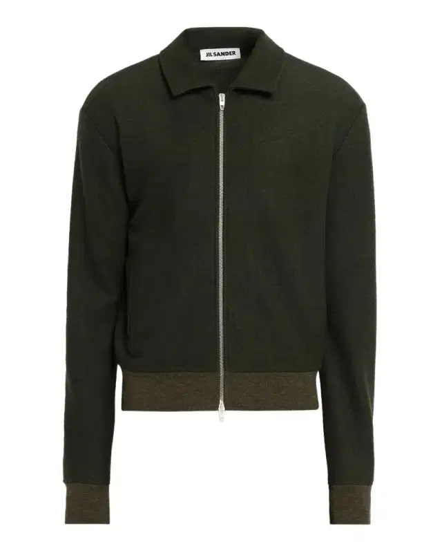 Jil Sander Men 's Wool Zip Up Sweatshirt