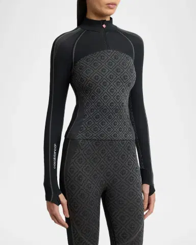 Casablanca Seamless Monogram Half-Zip Top | Thumbnail 4