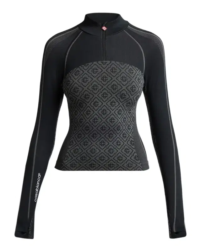 Casablanca Seamless Monogram Half-Zip Top