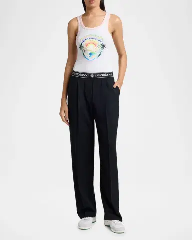 Casablanca Logo-Tape Tailored Wool Trousers | Thumbnail 2