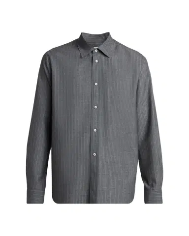Jil Sander Men's Pinstripe Wool Sport Shirt | Thumbnail 1