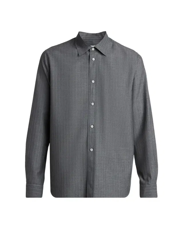 Jil Sander Men 's Pinstripe Wool Sport Shirt
