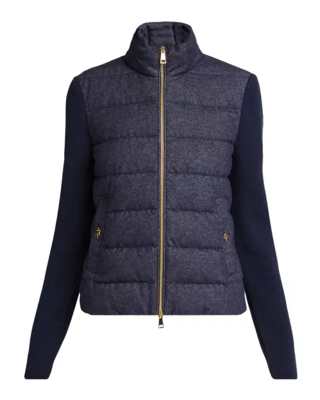 Moncler Genius Wool & Cashmere Padded Zip-Up Cardigan