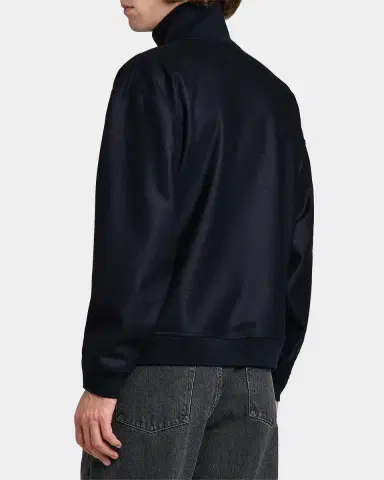 Jil Sander Men's Melton Wool Zip-Front Jacket | Thumbnail 3 Jil Sander Men's Melton Wool Zip-Front Jacket | Thumbnail 3