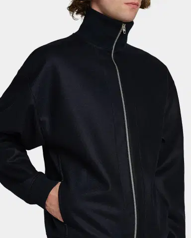 Jil Sander Men's Melton Wool Zip-Front Jacket | Thumbnail 5 Jil Sander Men's Melton Wool Zip-Front Jacket | Thumbnail 5