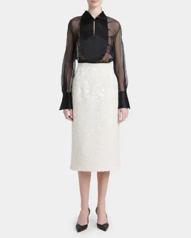 Kiton Sequined Tweed Midi Skirt | Thumbnail 2 Kiton Sequined Tweed Midi Skirt | Thumbnail 2