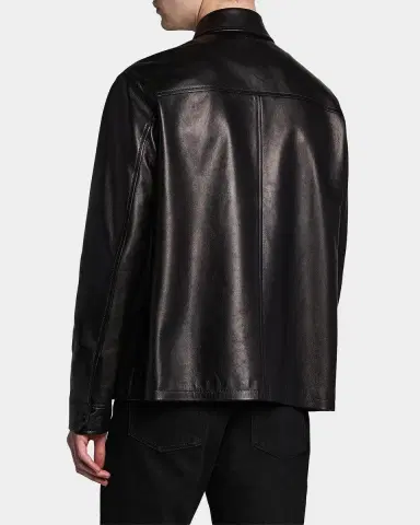 Alexander McQueen Men's Skull-Embossed Leather Jacket | Thumbnail 3 Alexander McQueen Men's Skull-Embossed Leather Jacket | Thumbnail 3