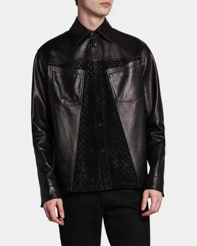 Alexander McQueen Men's Skull-Embossed Leather Jacket | Thumbnail 4 Alexander McQueen Men's Skull-Embossed Leather Jacket | Thumbnail 4