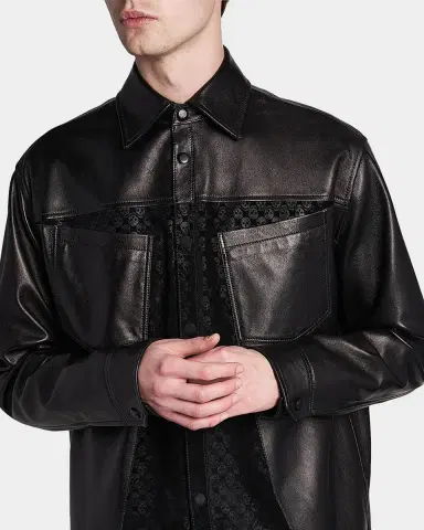 Alexander McQueen Men's Skull-Embossed Leather Jacket | Thumbnail 5 Alexander McQueen Men's Skull-Embossed Leather Jacket | Thumbnail 5