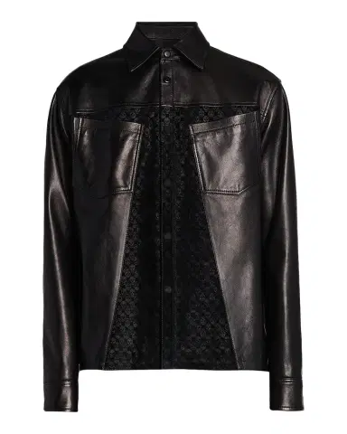 Alexander McQueen Men's Skull-Embossed Leather Jacket | Thumbnail 1 Alexander McQueen Men's Skull-Embossed Leather Jacket | Thumbnail 1