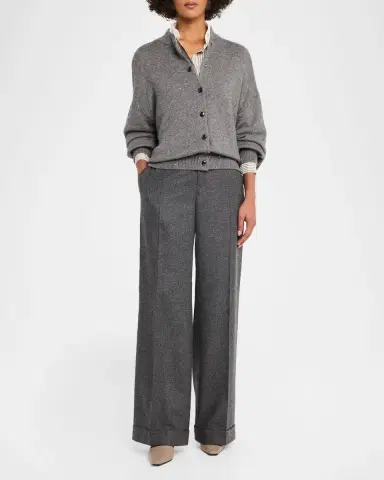 Brunello Cucinelli Silk-Blend Striped Buttoned Shirt | Thumbnail 2