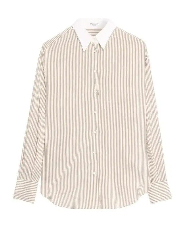 Silk-Blend Striped Buttoned Shirt