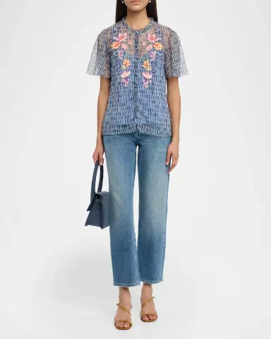 Johnny Was Leandra Embroidered Mesh Blouse | Thumbnail 2 Johnny Was Leandra Embroidered Mesh Blouse | Thumbnail 2
