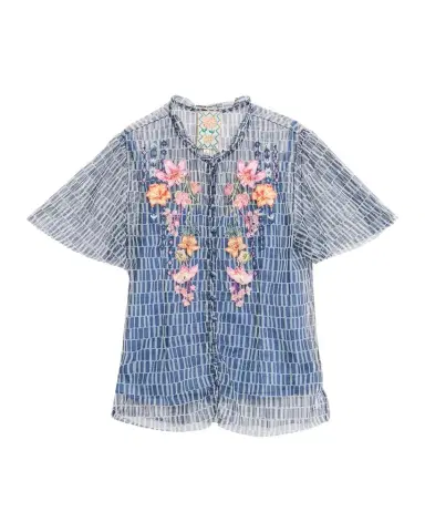 Johnny Was Leandra Embroidered Mesh Blouse | Thumbnail 1 Johnny Was Leandra Embroidered Mesh Blouse | Thumbnail 1