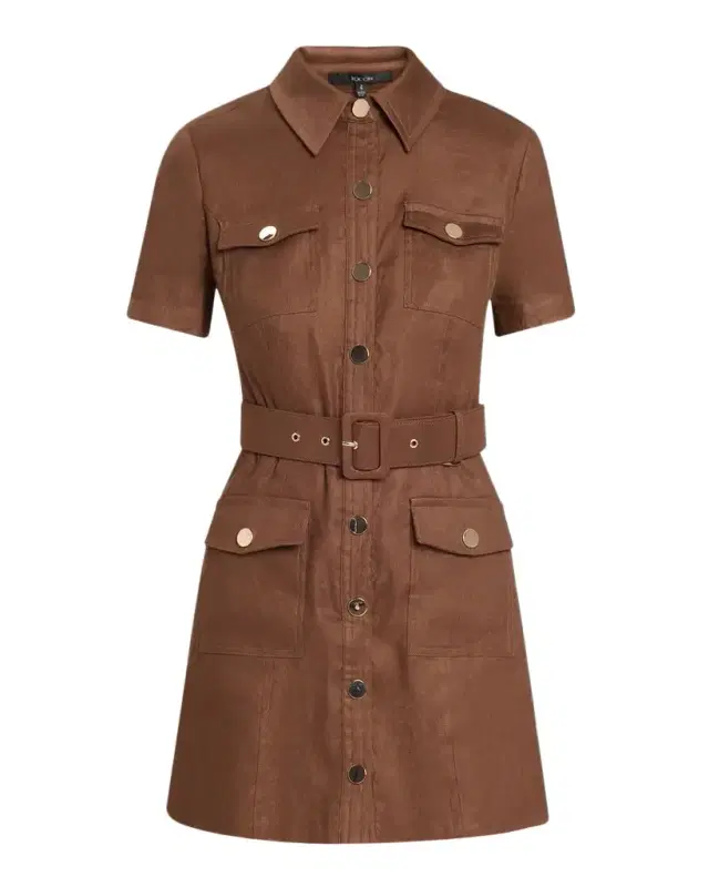 Toccin Lydia Belted Mini Shirtdress
